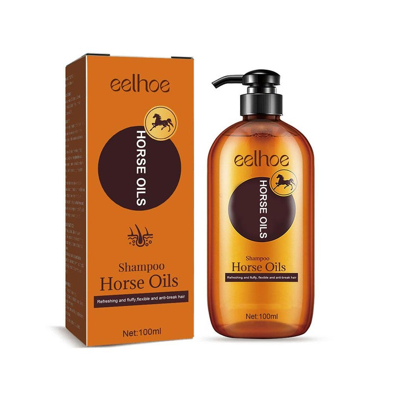 Horse oil shampoo EEA09-A048-100-OG1 deeply cleanses scalp, prevents dandruff, controls oil, and moisturizes hair for a voluminous and healthy look.